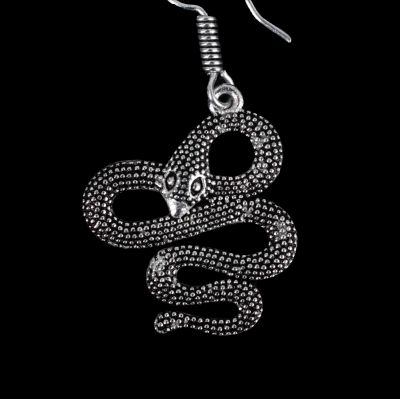 Orecchini orientali in argento tedesco Wavy Snakes 2 India