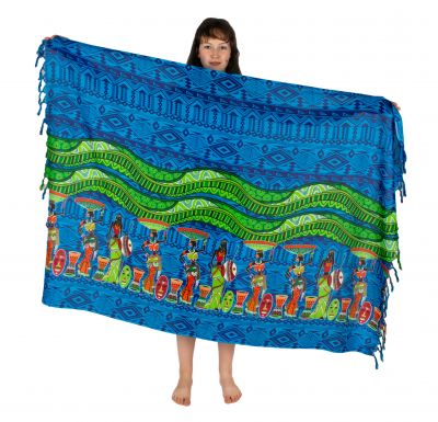 Sarong / pareo / sciarpa da spiaggia African Women Blue