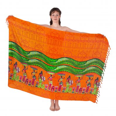 Sarong / pareo / sciarpa da spiaggia African Women Orange