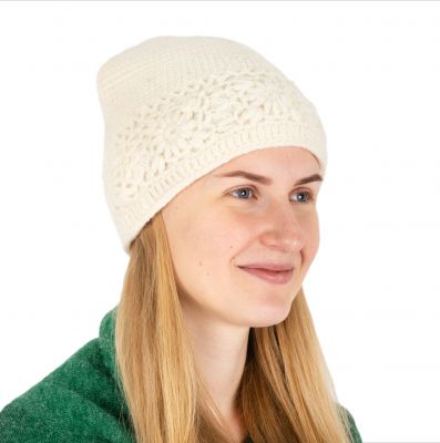 Cappello di lana all'uncinetto Buana Cream