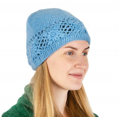 Cappello di lana all'uncinetto Buana Light Blue