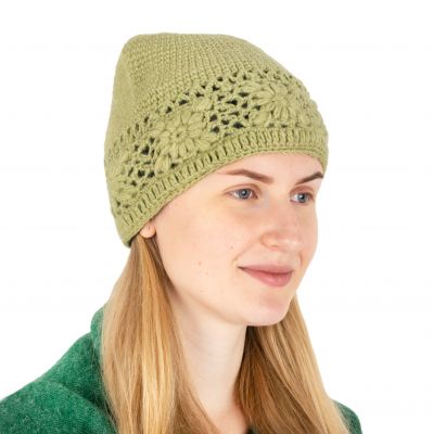 Cappello di lana all'uncinetto Buana Olive Green