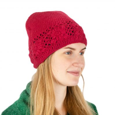 Cappello di lana all'uncinetto Buana Red