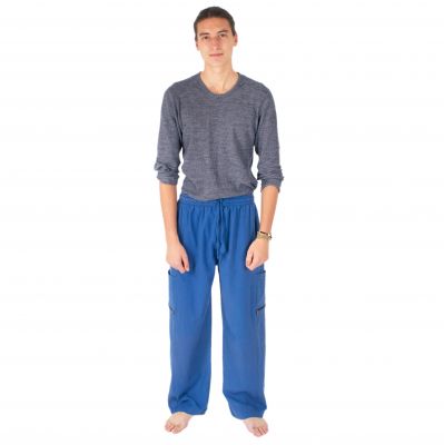 Pantaloni blu da uomo in cotone Taral Blue Nepal