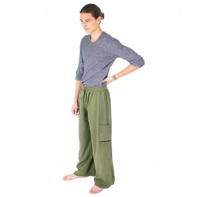 Pantaloni verdi da uomo in cotone Taral Green Nepal