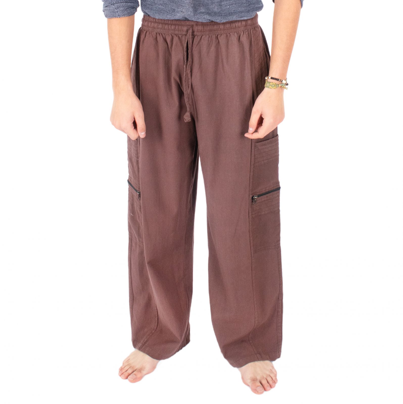 Pantaloni marroni da uomo in cotone Taral Brown Nepal