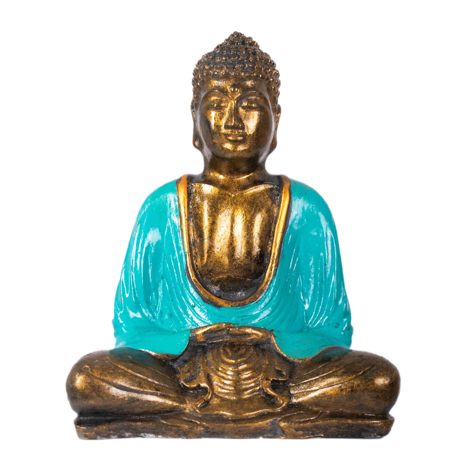 Statuetta in resina dipinta Buddha colorato 16 cm (1) Indonesia