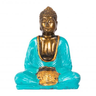 Statuetta in resina dipinta Buddha colorato 16 cm (2)