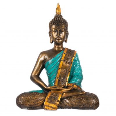 Statuetta in resina dipinta Buddha colorato 29 cm