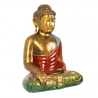 Statuetta in resina dipinta Buddha colorato 30 cm Indonesia