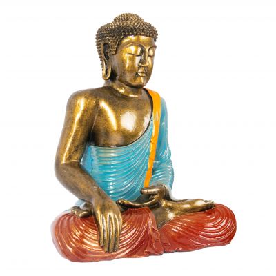 Statuetta in resina dipinta Buddha colorato 40 cm Indonesia