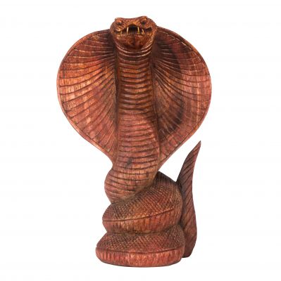 Scultura in legno intagliato Cobra - Altezza 40 cm Indonesia