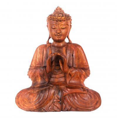 Statua in legno intagliato del Buddha seduto 1 | 20 cm, 30 cm