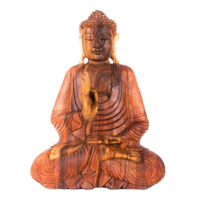 Statua in legno intagliato del Buddha seduto 1 | 45 cm, 50 cm, 62 cm