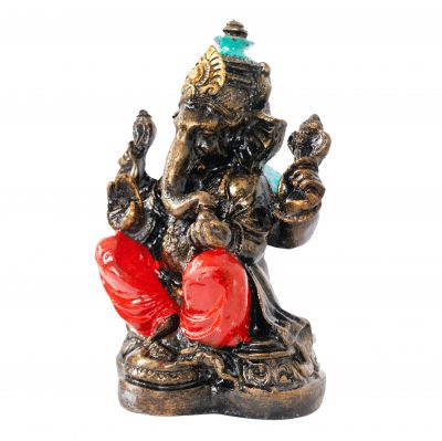 Statuetta in resina decorata Ganesha colorato 1 Indonesia