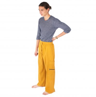 Pantaloni gialli da uomo in cotone Taral Mustard Yellow Nepal