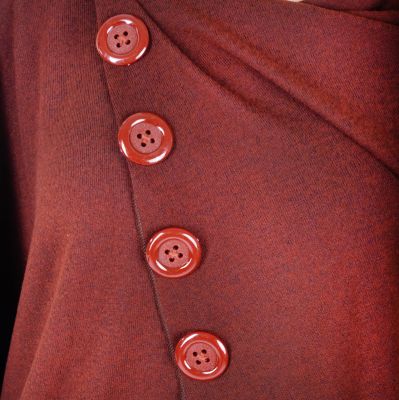 Poncho / mantella da donna con bottoni Kanya Brick Red Thailand