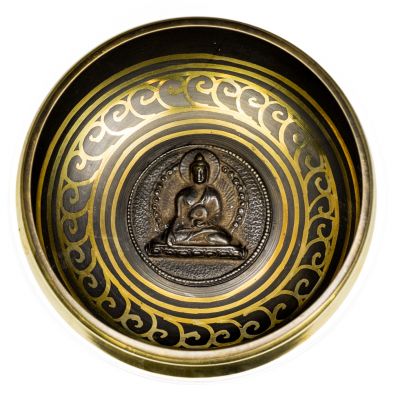 Ciotola tibetana incisa Buddha 3 Nepal