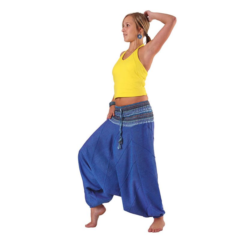 Pantaloni harem blu Perempat Pirus Nepal