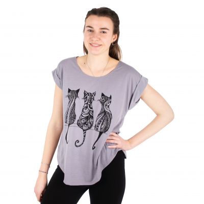 Maglietta da donna con maniche corte Darika Cats 1 Grey | S/M