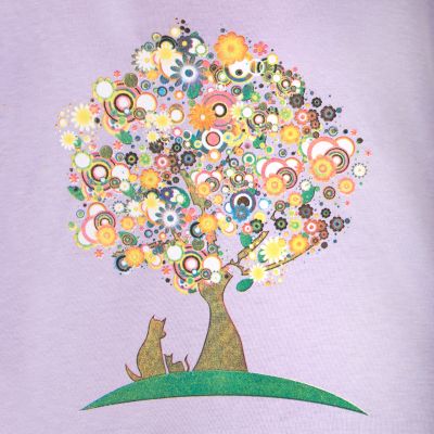T-shirt donna manica corta Darika Tree of Friendship Lilac Thailand