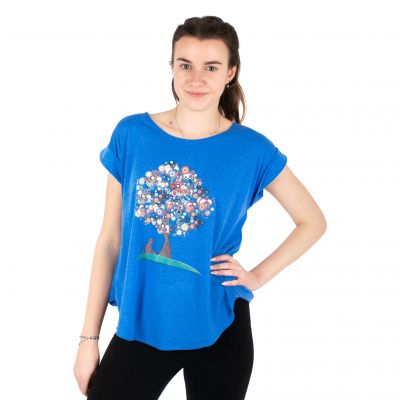 T-shirt donna manica corta Darika Tree of Friendship Blue | S/M