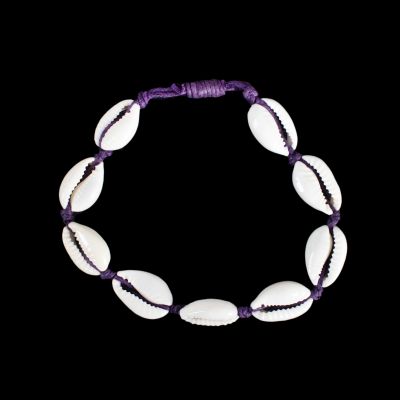 Bracciale in macrame con conchiglie Kauri - Luanna Purple