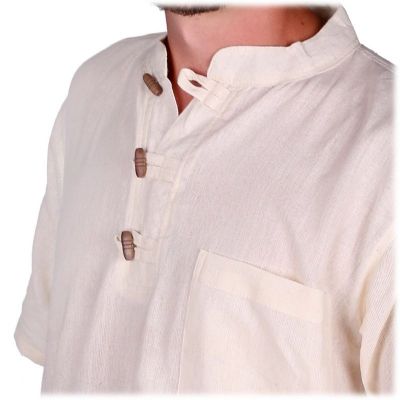 Kurta Pendek Putih - camicia da uomo con maniche corte Nepal