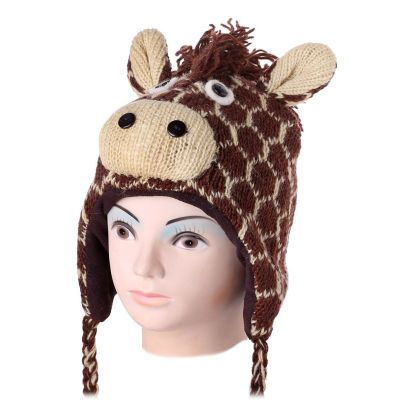 Cappello di lana Giraffa marrone | M