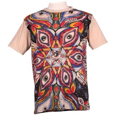 T-shirt specchio Occhio Mandala Beige | L, XL