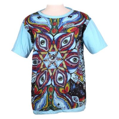 T-shirt specchio Occhio Mandala Turchese | M, XL