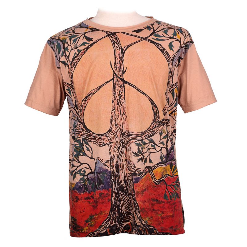T-shirt Mirror Tree of Peace Brown Thailand