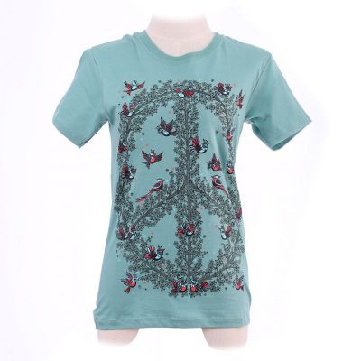 T-shirt da donna Hippie Birds Green | XS