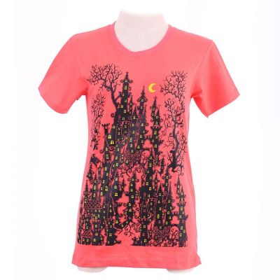 T-shirt da donna Haunted Castle Pink | XS