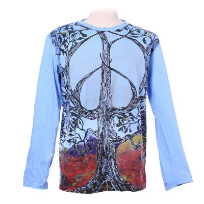 Maglietta a maniche lunghe con specchio - Tree of Peace Blue | M, L, XL