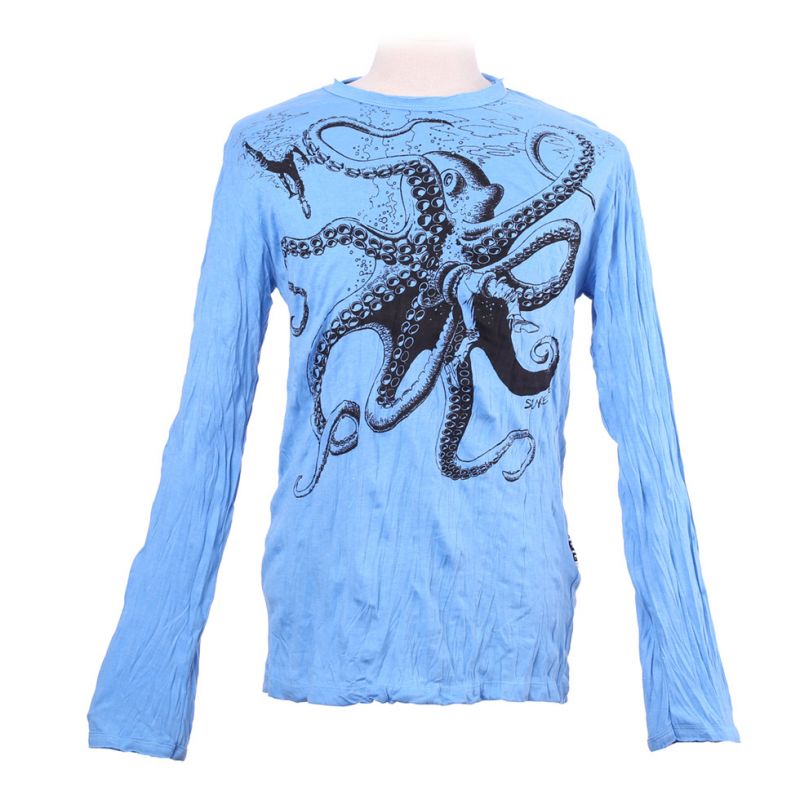 T-shirt da uomo Sure con maniche lunghe - Octopus Attack Turquoise Thailand