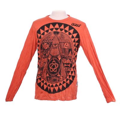 T-shirt da uomo Sure con maniche lunghe - Pyramid Orange | M, L, XL